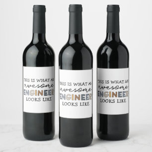 Étiquette Pour Bouteilles De Vin Ingénieur Drôle génial ingénieur   Ingénierie
