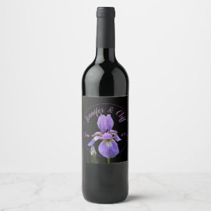 Étiquette Pour Bouteilles De Vin Iris Violet Élégant