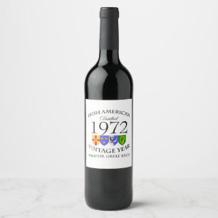 Étiquette Pour Bouteilles De Vin Irish American Birthday Choisissez l'année