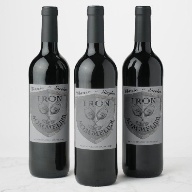 Étiquette Pour Bouteilles De Vin Iron Sommelier Wine Lover (Bouteilles)