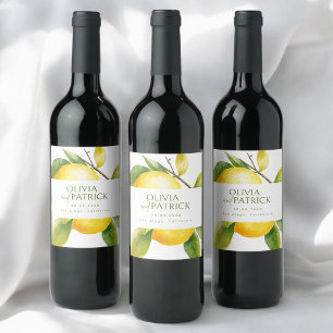 Étiquette Pour Bouteilles De Vin Italie Méditerranéenne Grèce Citron Mariage Vibran