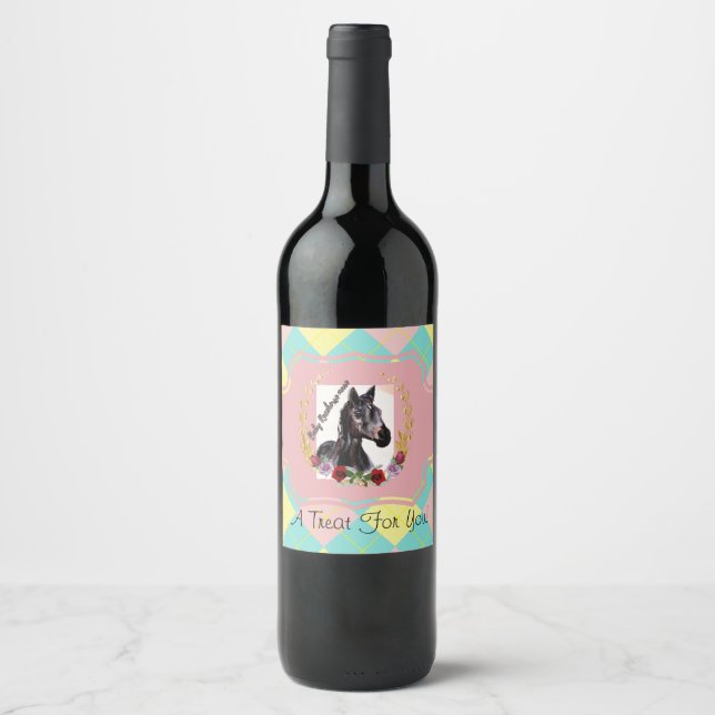 Étiquette Pour Bouteilles De Vin Jacquard bébé hippocampe (Devant)