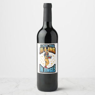 Étiquette Pour Bouteilles De Vin J'Ai Mis Le Jingle Dans Jingle Christmas Pajama Me
