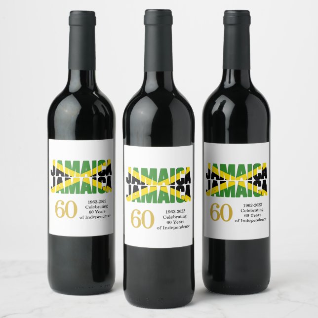 Étiquette Pour Bouteilles De Vin JAMAICA 60e anniversaire de l'indépendance (Bouteilles)