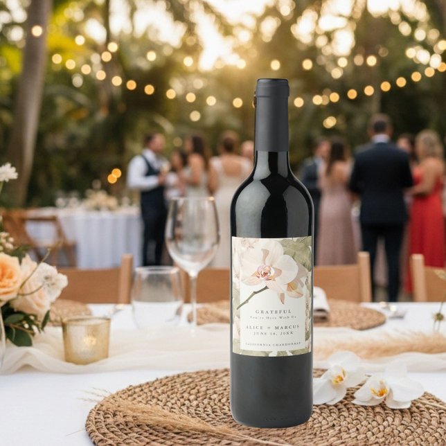Étiquette Pour Bouteilles De Vin Jardin Botanique Mariage Remerciements (Créateur téléchargé)