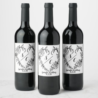 Étiquette Pour Bouteilles De Vin Jardin des Coeurs