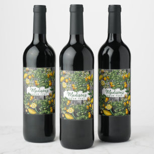 Étiquette Pour Bouteilles De Vin Jardin rustique d'agrumes