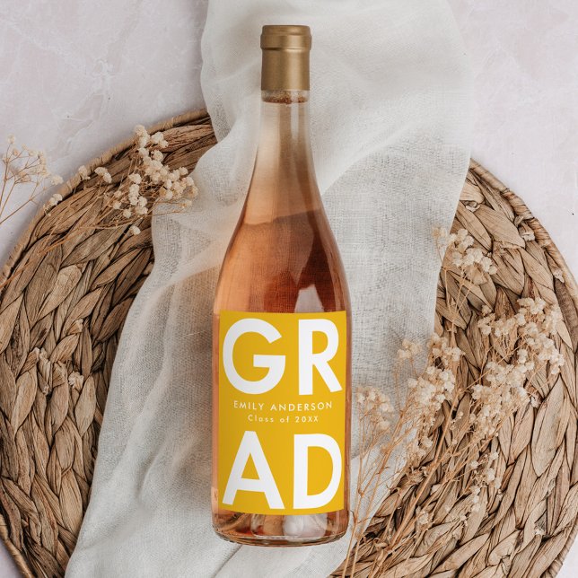 Étiquette Pour Bouteilles De Vin Jaune | Graduation Gras (Créateur téléchargé)