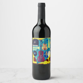 Étiquette Pour Bouteilles De Vin Jazz Blues
