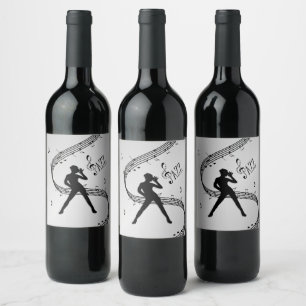 Étiquette Pour Bouteilles De Vin Jazz Dance Silver