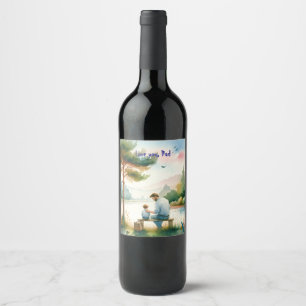 Étiquette Pour Bouteilles De Vin Je t'aime, papa