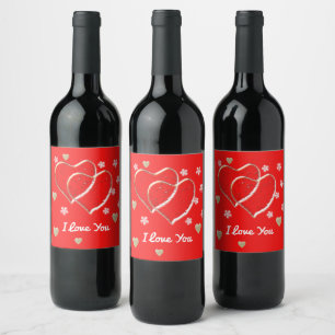 Étiquette Pour Bouteilles De Vin Je t'aime... plus que n'importe quels mots ne peuv