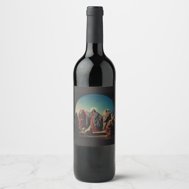 Étiquette Pour Bouteilles De Vin Jesus Wakes Lazarus par Robert Wilhelm Ekman (Devant)