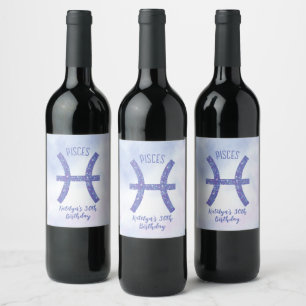 Étiquette Pour Bouteilles De Vin Jeu d'Anniversaire violet sur mesure