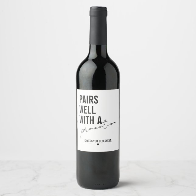 Étiquette Pour Bouteilles De Vin Job Promotion Gifts (Devant)