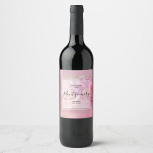 Étiquette Pour Bouteilles De Vin Jolie oeillets Roses Fabrication De Vins Élégants
