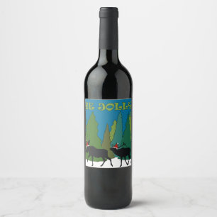 Étiquette Pour Bouteilles De Vin Jolly Moose et Elk