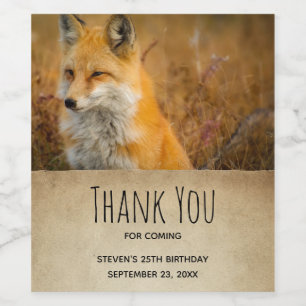 Étiquette Pour Bouteilles De Vin Jote Red Fox Wilderness Nature Photographie Annive