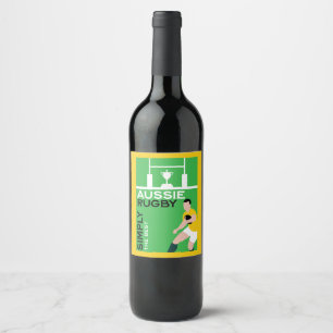 Étiquette Pour Bouteilles De Vin Joueur australien de rugby