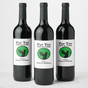 Étiquette Pour Bouteilles De Vin Joueur de golf à la retraite
