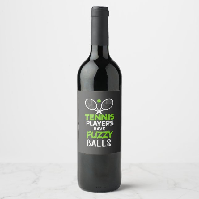 Étiquette Pour Bouteilles De Vin Joueur de tennis de tennis cadeau (Devant)