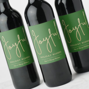 Étiquette Pour Bouteilles De Vin JOUEUSES Vacances Gold Faux Vert Foil