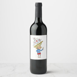 Étiquette Pour Bouteilles De Vin Jour de Columbus