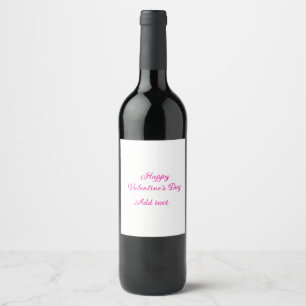 Étiquette Pour Bouteilles De Vin Joyeuse Saint-Valentin texte rose nom message