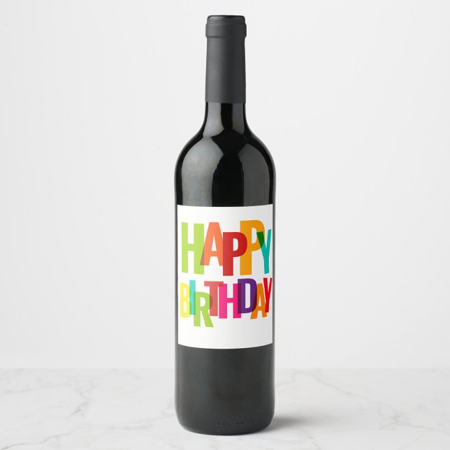 Étiquette Pour Bouteilles De Vin Joyeux anniversaire (Happy Birthday Wine Labels!)