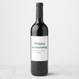 Étiquette Pour Bouteilles De Vin Joyeux anniversaire de mariage nom date année simp