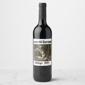 Étiquette Pour Bouteilles De Vin Joyeux Anniversaire (Étiquette de Vin)