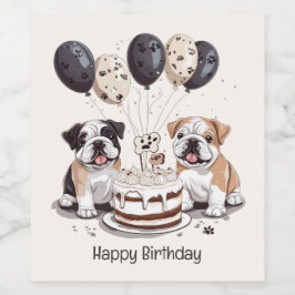 Étiquette Pour Bouteilles De Vin Joyeux Bulldogs anglais