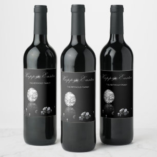 Étiquette Pour Bouteilles De Vin Joyeux Diamants d'Oeufs de Pâques