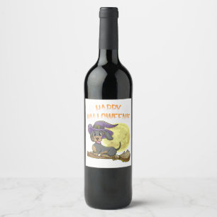 Étiquette Pour Bouteilles De Vin Joyeux Hallothanksmas Corgi Chien Halloween Thanks