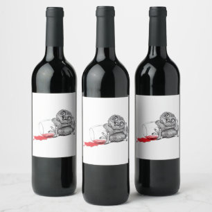 Étiquette Pour Bouteilles De Vin Joyeux hibou de fête