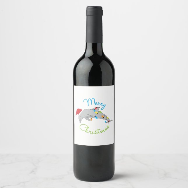 Étiquette Pour Bouteilles De Vin Joyeux Noël (Devant)