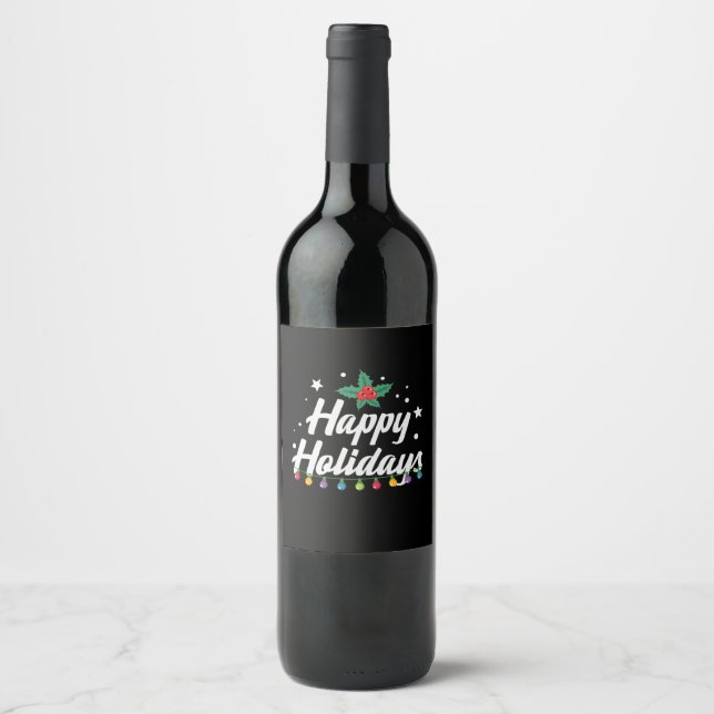 Étiquette Pour Bouteilles De Vin Joyeux Noël (Devant)