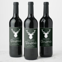 Joyeux Noël Blanc Cerf Customisé Vert foncé