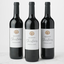 Étiquette Pour Bouteilles De Vin Joyeux Noël Personnalisé Festif