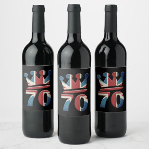 Étiquette Pour Bouteilles De Vin Jubilé de platine Reine Elizabeth 70 ans