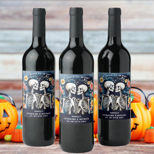 Étiquette Pour Bouteilles De Vin Jusqu'à la mort faisons-nous partie de Skeletons M