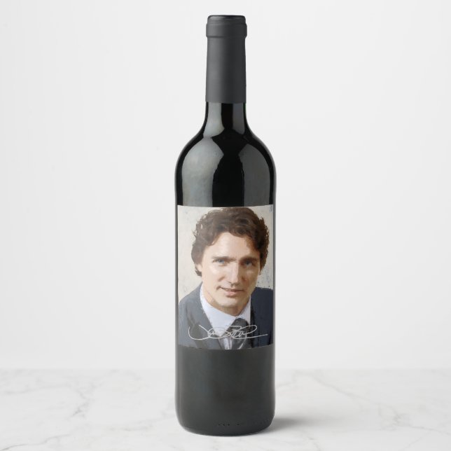 Étiquette Pour Bouteilles De Vin Justin Trudeau (Devant)