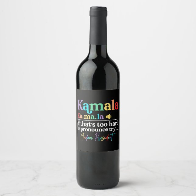 Étiquette Pour Bouteilles De Vin Kamala Harris (Devant)