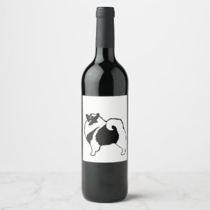 Étiquette Pour Bouteilles De Vin Keeshond Graphics - Cute Original Chig Art