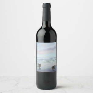 Étiquette Pour Bouteilles De Vin Keeshonds at the Seashore Peinture Dog Art