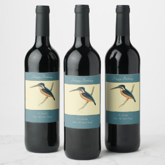 Étiquette Pour Bouteilles De Vin Kingfisher asiatique II