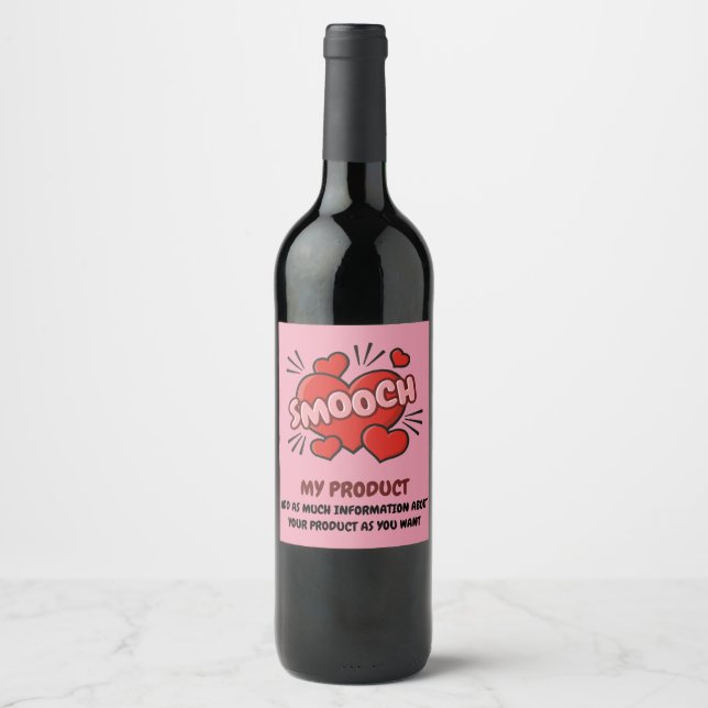 Étiquette Pour Bouteilles De Vin Kissing Comic Sound Effect (Devant)