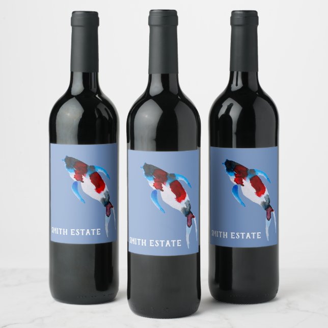 Étiquette Pour Bouteilles De Vin Koi aquarelle (Bouteilles)