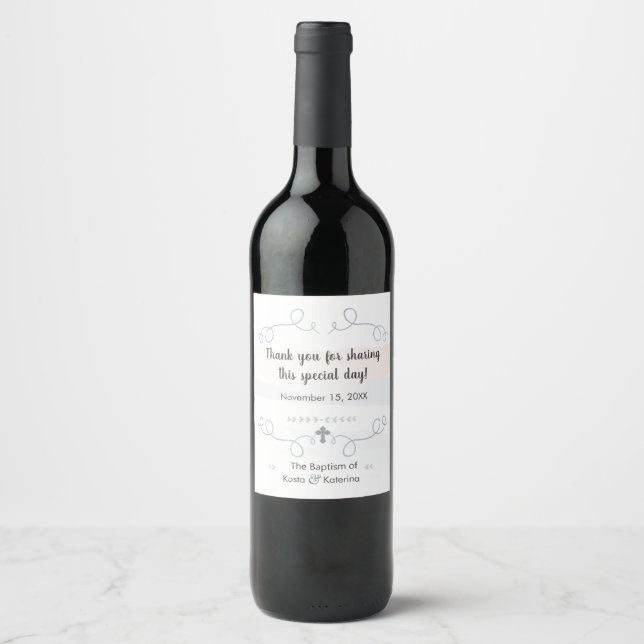 Étiquette Pour Bouteilles De Vin Kosta et Katerina (Devant)