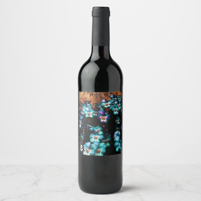 Étiquette Pour Bouteilles De Vin ʟ ᴏ ᴡPᴏ ᴡ | Pansy ~ Blueberry (Devant)